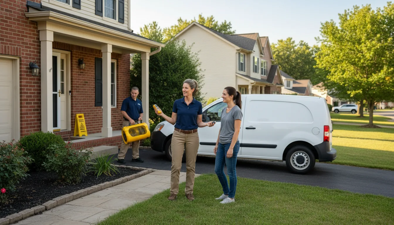 Residential water damage restoration in Summerfield, IL